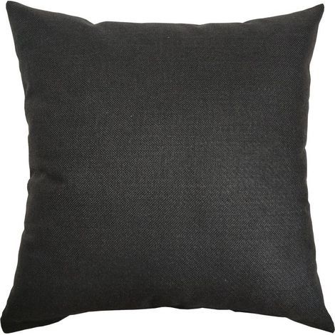 Housses de Coussin Décoration Coton Lin Taie d'oreiller pour Bureau Restaurant Sofa Chambre Salon Oreiller Case Coussin Housse avec la Fermeture Eclair noir 55X55CM
