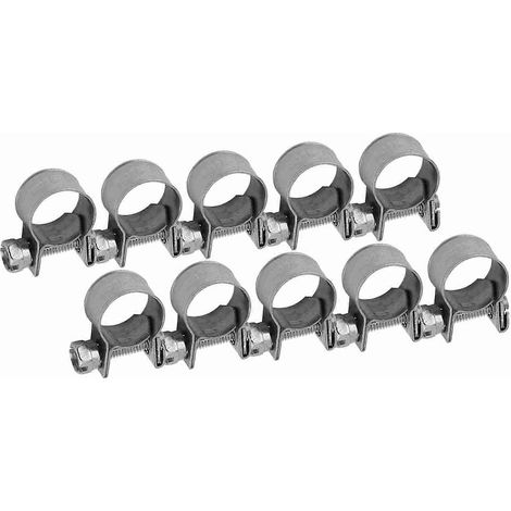 10 Stück Mini-Kraftstoffleitungsschlauchklemmen aus Edelstahl, 6 mm–20 mm (optionale Größe)