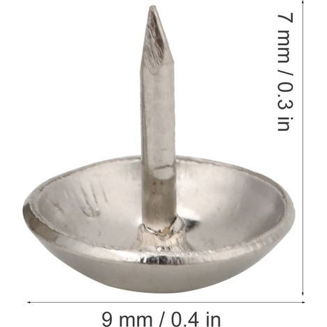 150 versilberte Polsternägel mit rundem Kopf aus Weißblech, Befestigungszubehör für Sofas und Bastelarbeiten, 9 mm (1/5)