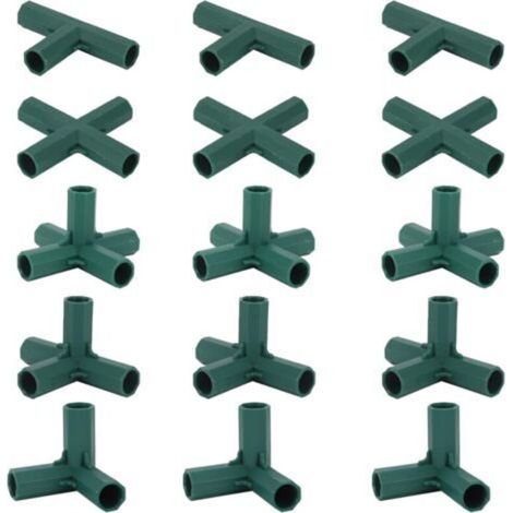 15 connecteurs pour structure de serre, connecteurs d'angle pour structure de jardin, tige à hélice de 16 mm, 4 types de supports robustes et stables pour serre (1/4)