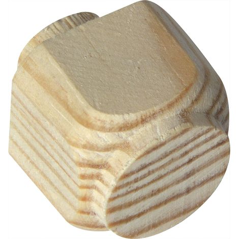 Alles im Griff Holz Ziernagel 25x25mm, Zapfen ø 15mm - Deko Ziernagel aus Holz, Kiefer roh - 100 Stück