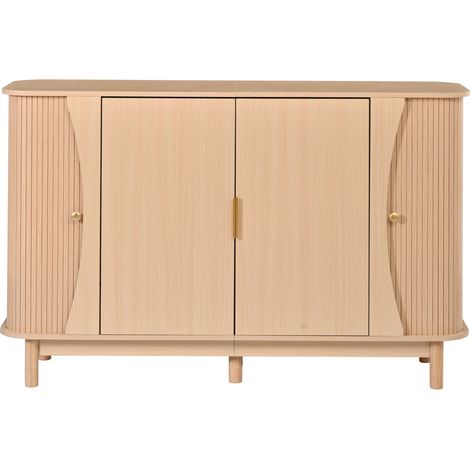 MDF-Kommode 140x40x88 cm mit 2 Schiebetüren, Naturholzoptik (1/5)