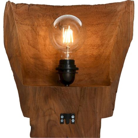 Applique murale en teck fait main style naturel chaleureux - Teck naturel bois clair (1/5)