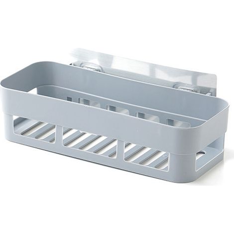 Étagère Murale Salle De Bain - Organisateur Gain De Place En Métal Gris - Support Cosmétiques Et Soins - 1 Pièce (1/3)