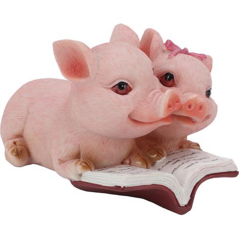 Pig Statue Resin Material Hand Painted Cute Pig Couple Shape Micro Animal Figurine for Collection Gift