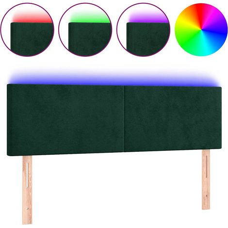 Maison Exclusive - Testiera a LED Verde Scuro 144x5x78/88 cm in Velluto (1/5)