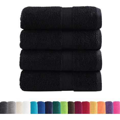 Serviettes d'invité de qualité supérieure SOLUND 4 pcs noir CFW592107 (1/5)