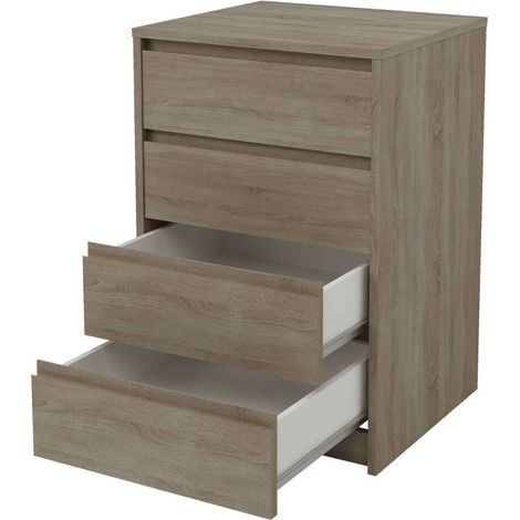 Cajonera 4 cajones Toledo acabado en roble cortez. 74cm(alto) 50cm(ancho) 45cm(fondo) (1/2)