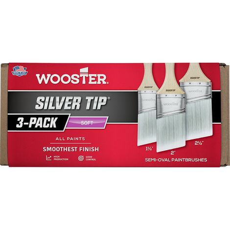 Wooster Silver Tip - Semi-Oval Angle Sash - 3 Pack Brush Set