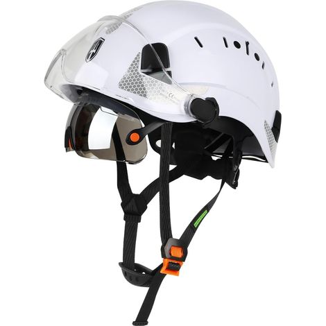 Casque de protection industriel certifié EN397 et EN166 avec visière teintée + transparente Casque de sécurité avec double visière pour la construction, l'artisanat et l'industrie (1/5)