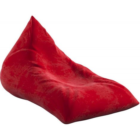 Pouf poire allongée en velours - Rouge Cerise (1/3)