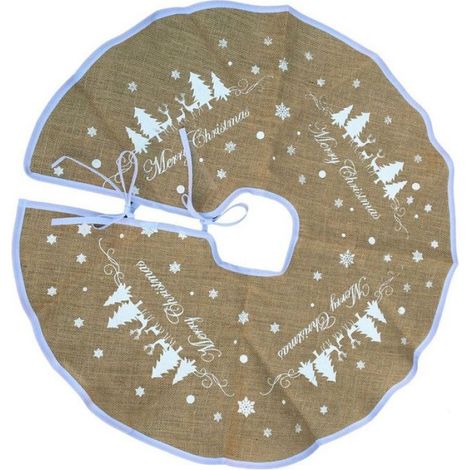 1 Jupe d'arbre de Noël, lin durable, design unique, décoration festive, pour maison et événement (1/4)