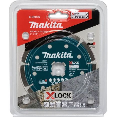 Makita – Diamanttrennscheibe 125mm E02076 – X-LOCK für Beton, Granit, Marmor – 7mm Segmenthöhe – Sauberer Schnitt ohne Splitter