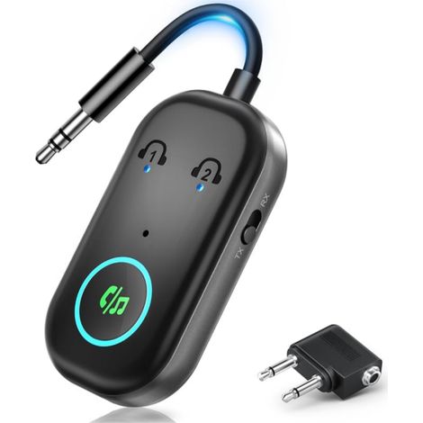 Récepteur Bluetooth 5.3,Emetteur Bluetooth 2 en 1 Adaptateur Bluetooth Jack 3,5mm,Récepteur Bluetooth Jack,Prend en Charge 2 for AirPods/Casques,Emetteur Aux pour TV/PC/Voiture/Gym/Avion/Haut-Parleur (1/5)