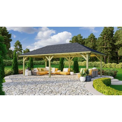 Pavillon Holm 2 359x706x315 im Set mit Schindeln,KDI