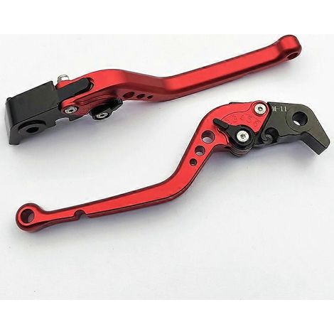 Levier de frein, d'embrayage et de klaxon modifié pour guidon de moto KTM 690 Duke 2008-2011 (tige longue rouge) (1/5)