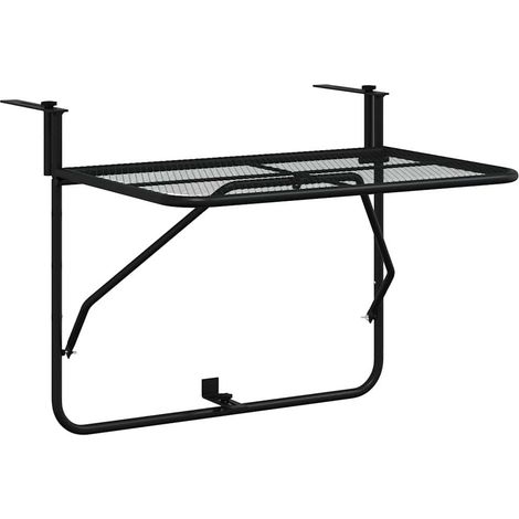 Maison Exclusive - Balkontisch Schwarz 60x40 cm Stahl (1/5)
