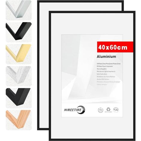 Bilderrahmen 40x60cm Metallrahmen Aluminium Alu Schwarz 40x60xm 2x (1/5)
