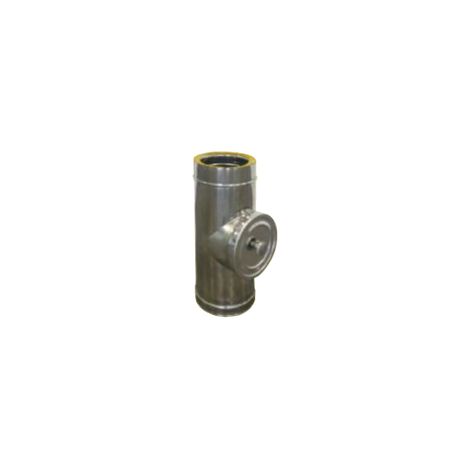 Té d'inspection pour conduit basse température double paroi isolée - Ø int/ext: