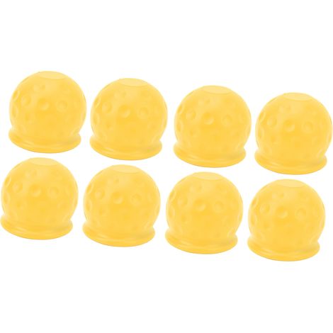Lot de 8 cache-boules d'attelage pour camions, 50 mm, protection renforcée, souple et robuste, jaune. (1/5)