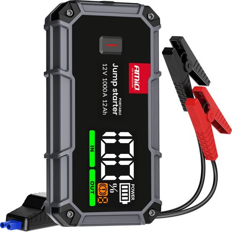 Starthilfe 3-in-1-Booster, Powerbank, LED-Taschenlampe, 12 V, 12 Ah, 1000 A PRO amio-04676 (1/5)