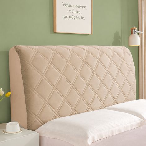 Housse Tête de Lit 160 cm Velours de Cristal Kaki Modèle Épais à Carreaux Obliques Matelassé Épais Antichoc Longueur de Tête de Lit 160 cm 1 kg – Livraison gratuite (1/3)