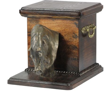 Cavallo arabo I - un'urna per le ceneri di un cavallo con una statuetta, un'elegante urna per un cavallo, un'urna unica con un busto di un cavallo di Art-Dog (1/5)