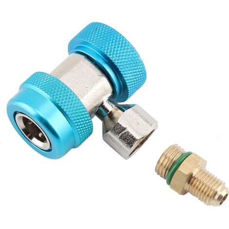 Raccord rapide R134A/C Basse/Haute, adaptateur de coupleur de climatisation, noyau de vanne d'extraction (bleu) (1/5)