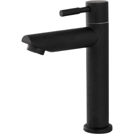 Easy-to-install black stainless steel bathroom sink faucet for household use (1/5)