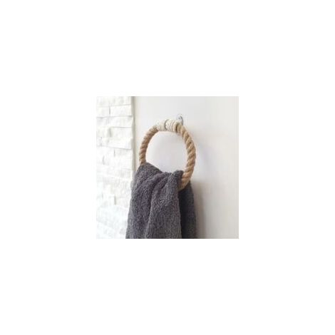 Toallero de cuerda, toallero de pared, toallero de baño, soporte de cuerda de cáñamo, accesorio de baño, 977HQPSL8TSC00R00359-Crezuo