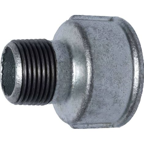Réduction Femelle-Mâle en Fonte Malléable Galvanisée Ø A: 1'' Ø B: 3/4''