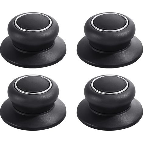 Bouton de remplacement universel pour couvercle de casserole, noir, lot de 4, 663cm, résistant à la chaleur, antistatique, facile à installer. (1/5)