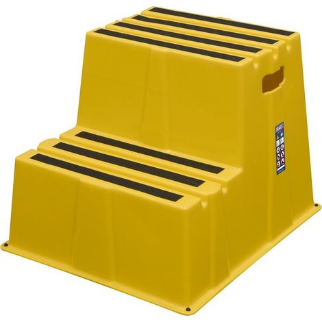 Sealey KS6 Heavy-Duty 2-Step Safety Steps with Anti-Slip Treads 150kg Capacity, Yellow - EN 14183 (1/4)