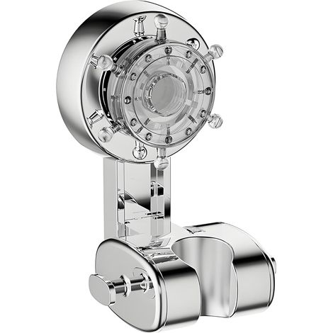 Verstellbarer Duschkopfhalter mit Saugnapf – Stabile Wandhalterung mit Saugnapf für Duschschlauch (Silber) (1/5)