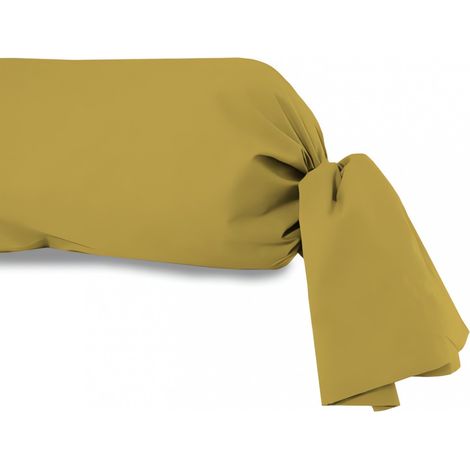 Taie de traversin uni 85x185 cm ZZZ jaune (1/4)
