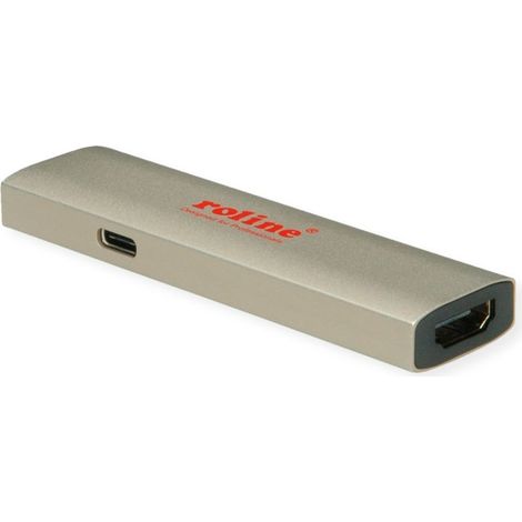 ROLINE 14.01.3478 adaptador de cable de vídeo HDMI tipo A (Estándar) USB Tipo C Negro, Oro (1/3)