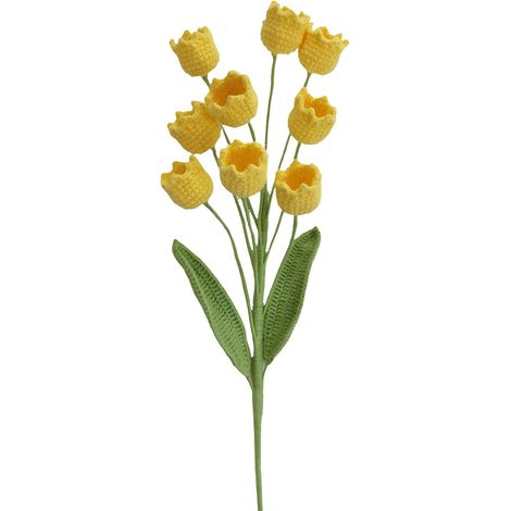 9 têtes tricotées de Fausses Fleurs décorations de fête de célébration pour Les fêtes de Festival décors de Mariage à la Maison Arrangement tricoté (1/5)