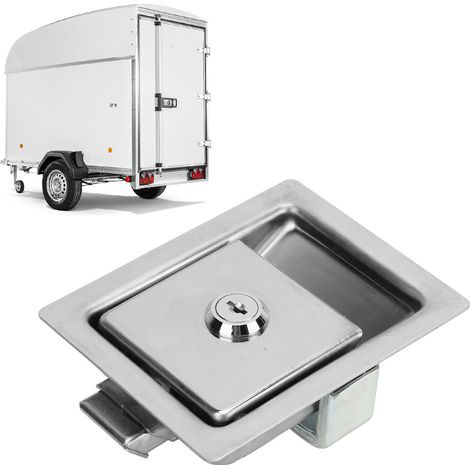 Accessoires pour VR/remorques : serrure de panneau en acier inoxydable 304, serrure de panneau encastrée 128102 mm avec deux clés, convient aux remorques, camions et camping-cars (866-3S) (1/5)