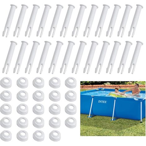 Goupilles de Piscine, Goupille Piscine Intex, Goupilles en Plastique, Joints de Piscine en Plastique, Broche pour Cadre de Piscines, Goupille de Joint de Piscines (24 PCS) (1/5)