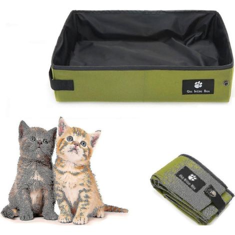 Litière pliable pour chat, bac à litière, toilettes de voyage pliables et étanches - niubi (1/5)