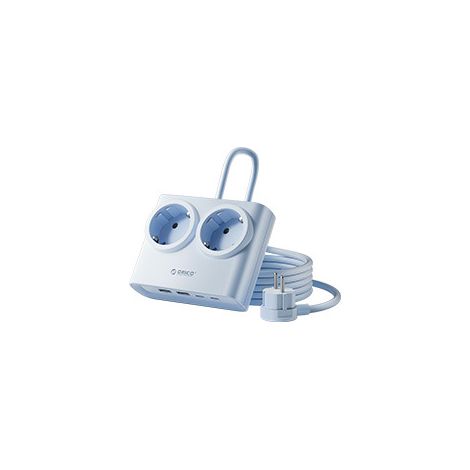 Multiprise Européenne Bleue avec 2 Prises AC et 4 Ports USB, Bloc Secteur USB C PD 15,5W Charge Rapide, Prise Multiple Compacte Maison Bureau Voyage (1/4)