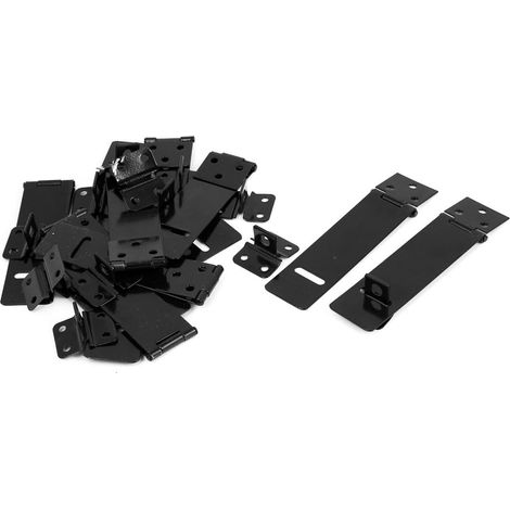 Loquet porte à agrafes en métal noir, 12 pièces, sécurité, longueur 4''