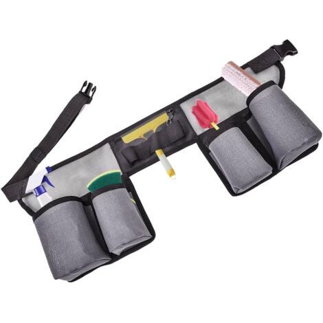 Ceinture porte-outils de nettoyage, ceinture porte-outils à 4 poches, sac à outils pour ceinture de nettoyage, ceinture porte-outils de bricolage pour jardinier, charpentier, électricien, plombier (1/5)
