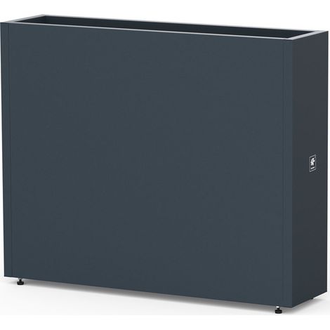 Jardinière métallique Cube anthracite 100x25x80 cm – Acier revêtu par poudre – Résistante aux intempéries – Design moderne pour balcon et jardin – Herstera (1/5)