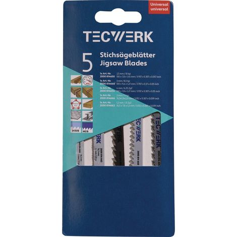 Juego de hojas de sierra de calar 5 pzs. para HO/metal TECWERK (1/2)