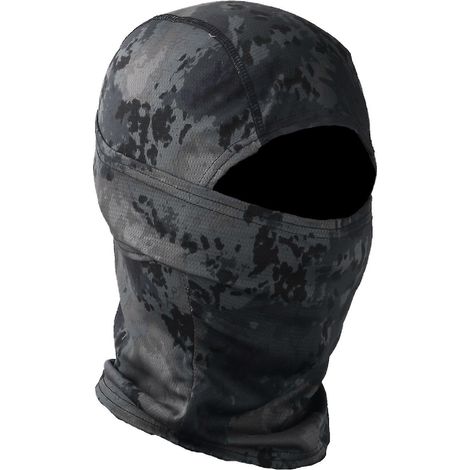 Tarnmaske, Sturmhaube, Kopfbedeckung für Radfahrer und Motorradfahrer, Outdoor-Trainingshelm – Pythonschwarz