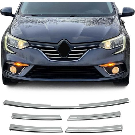 Moulure de Grille de Calandre Compatible avec Renault Mégane 2015-2020, Garniture Baguette de Calandre en Acier Inoxydable Argent (1/5)
