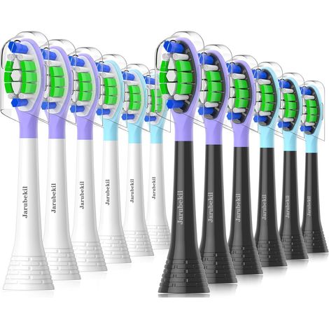 Tete de Brosse Compatibles avec Brosse à Dents Électrique, Brossette pour Diamondclean 9000 7100 4100 3100 5500, (6 Noirs, 6 Blancs) (1/5)
