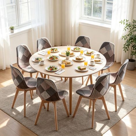Lot de 8 chaises de salle à manger design moderne multifonction, utilisable comme chaise cuisine, bureau et fauteuil lecture, vendu uniquement lot de 8 chaises (1/5)