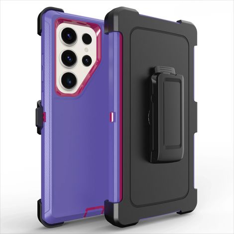 (Rose, Galaxy S21 Ultra 5G) Coque de protection robuste et antichoc, résistante aux impacts, avec clip ceinture (1/3)